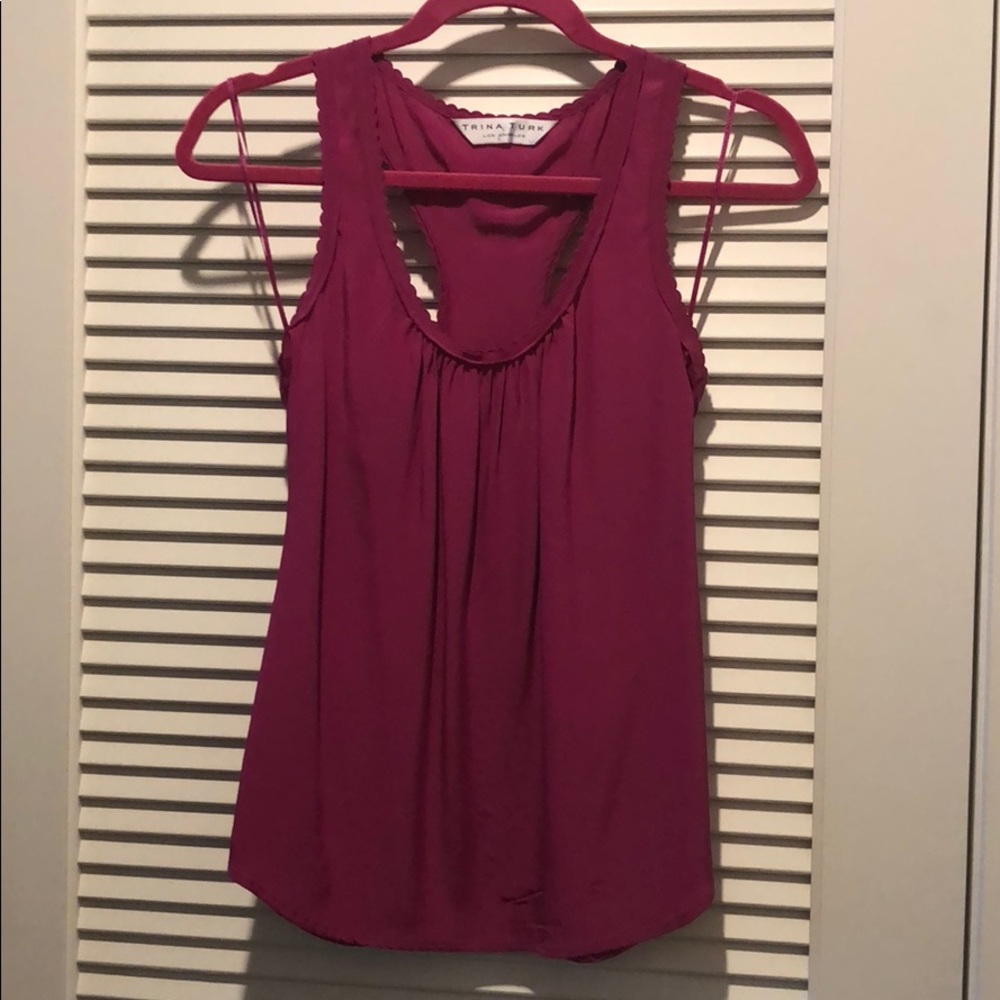 Trina Turk scallop detailed silk top